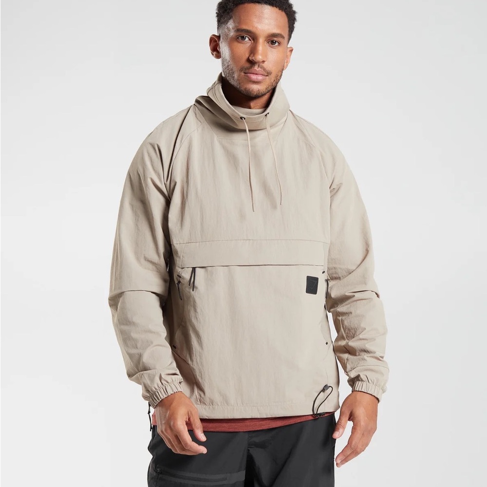 Men's Beige Pullover Jacket